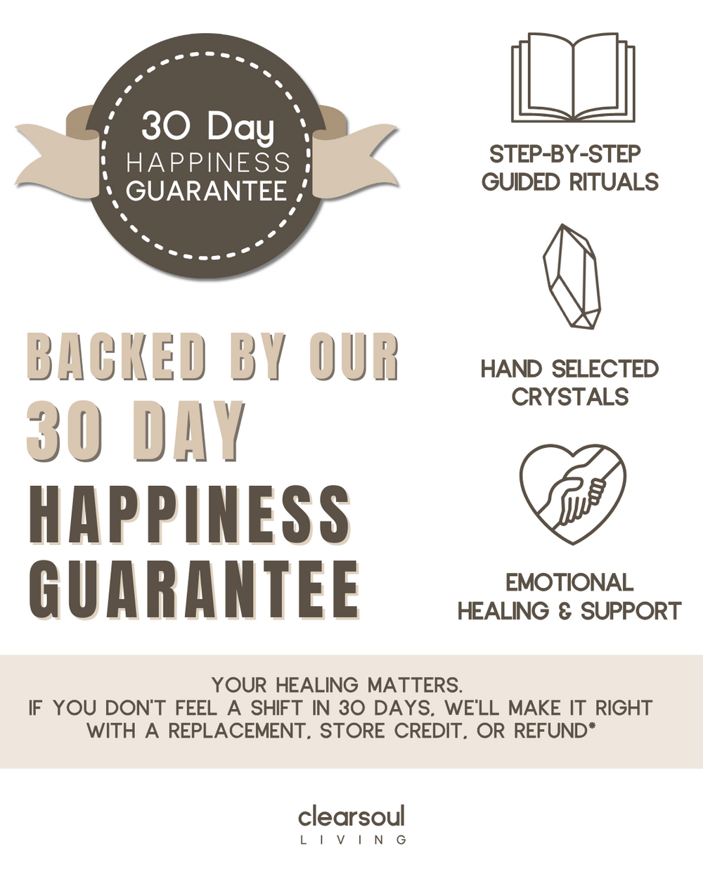 Responsive promotional banner for Clear Soul Living