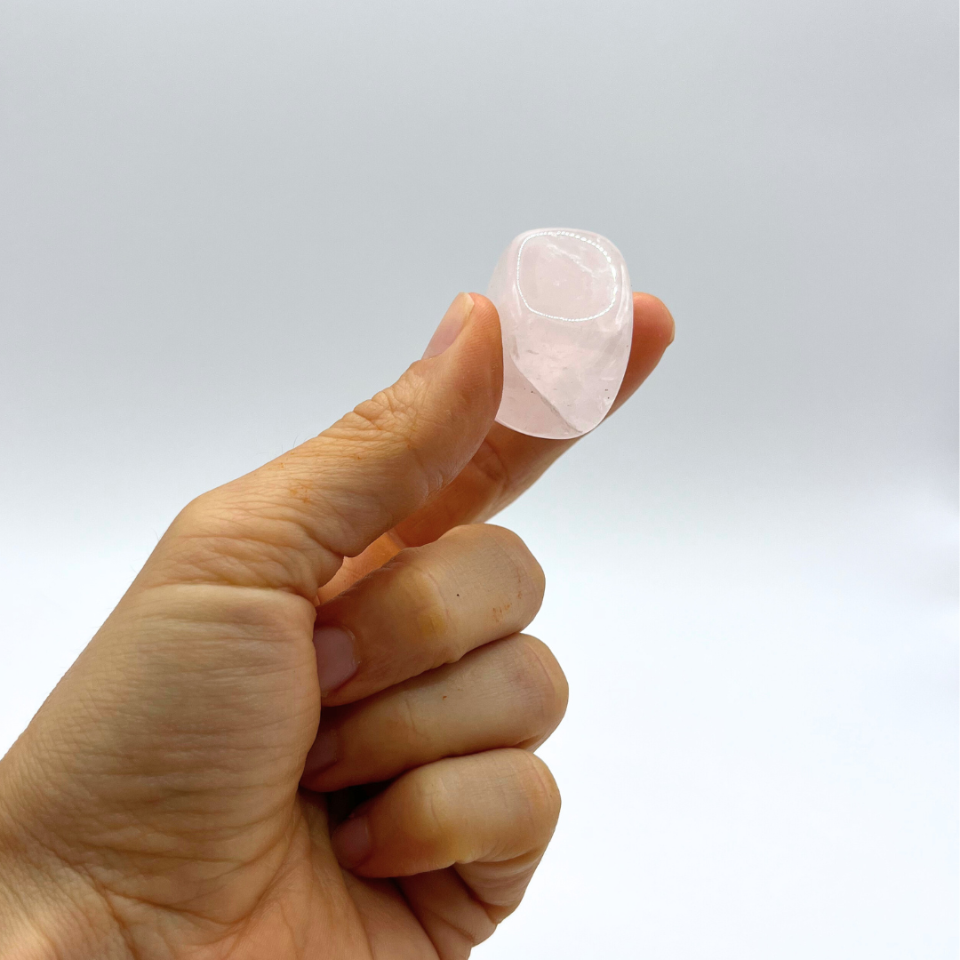Rose Quartz crystal for unconditional love, emotional healing, and heart-opening rituals. Included in the Love Kit by Clear Soul Living.